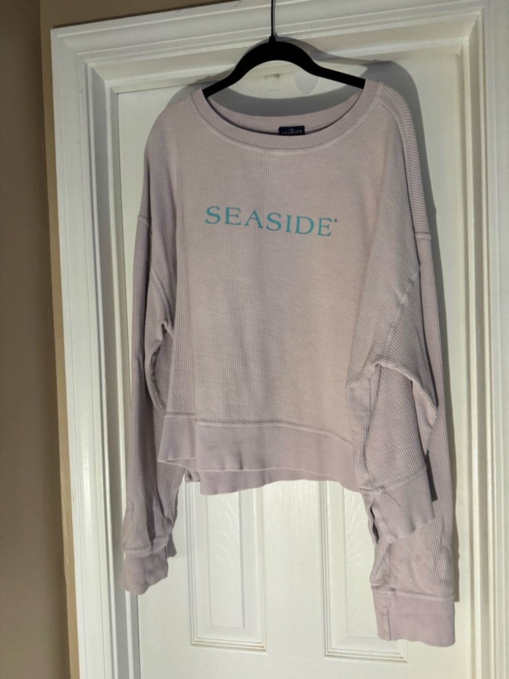 SEASIDE Corded Pullover Sweatshirt - Lavender with Teal Logo